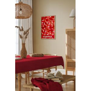 Masa Örtüsü - Kadife Dokulu Serisi Kırmızı Dertsiz(Leke tutmaz ve kırışmaz) Tablecloth