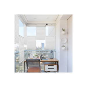 Yapıştırma Sistem Cam Balkon Perdesi Beyaz Plise Perde Delik yok - Ofis Perdesi - Ev Perdesi - Beyaz